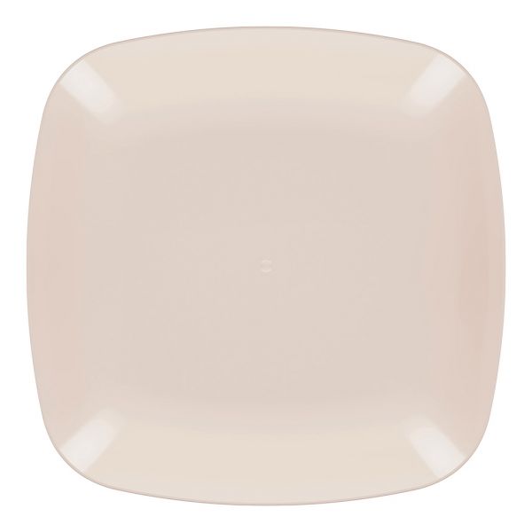 Flat plastic plate "Quadro" d220mm, h20mm, beige