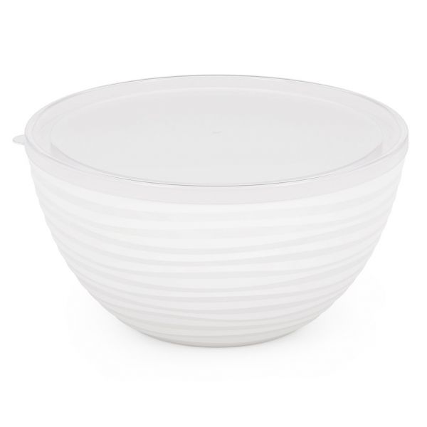 Plastic bowl "Oasis" 2.5 l, 21.5x20.5x11cm, with lid, white