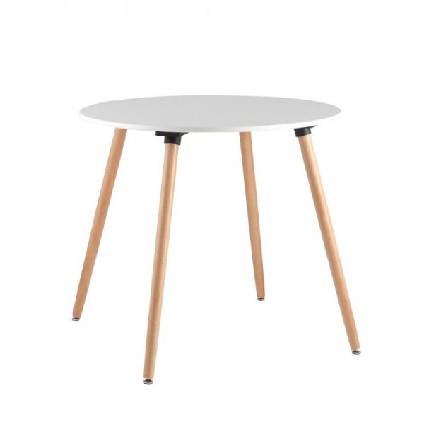 Dining table SG_round Rocky white on the village. legs