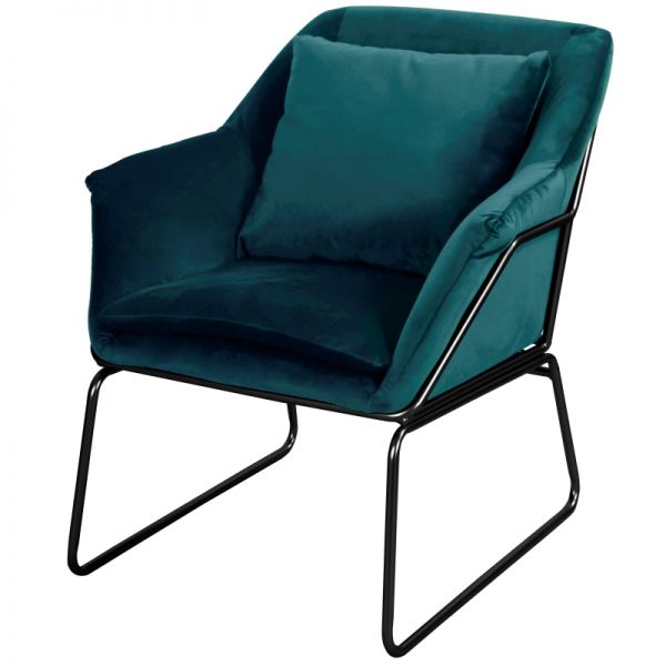 Armchair TZ_ALEX FR 0543, dark turquoise fabric