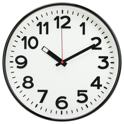 Wall clock TROYKATIME (TROYKA) 78770783, circle, white, black frame, 30.5x30.5x3.5 cm