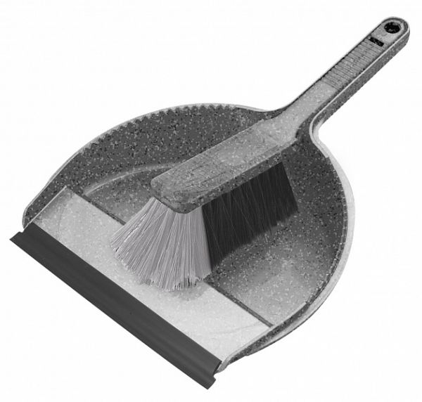 Set of brush-sweep "Grenada" with dustpan with edge (granite light gray) 221225421/02