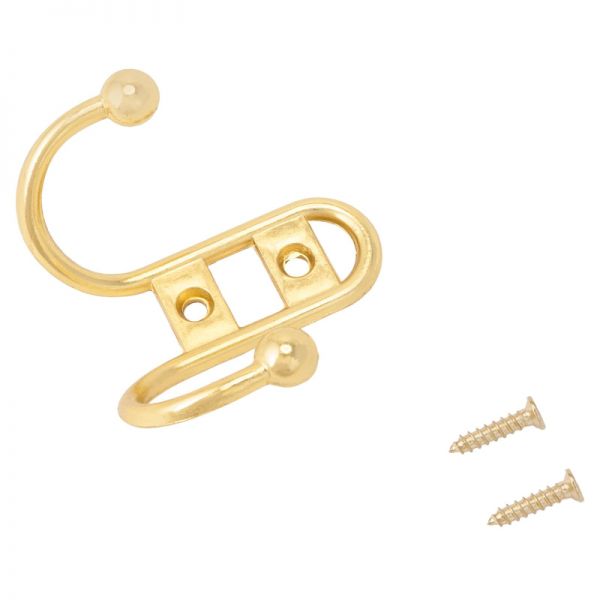 Wall hanger UZK Double-arm hook STANDARD 208 B GP (10208), gold