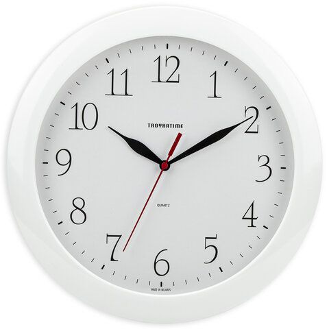 Wall clock TROYKATIME (TROYKA) 11110113, circle, white, white frame, 29x29x3.5 cm