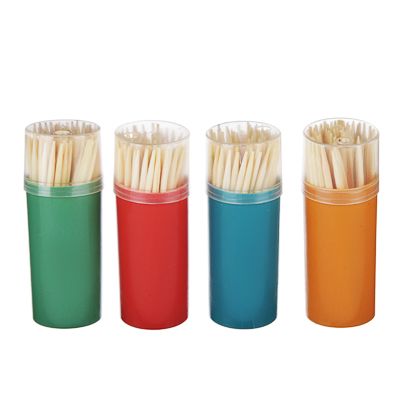 VETTA Toothpicks 60pcs, bamboo, plastic packaging