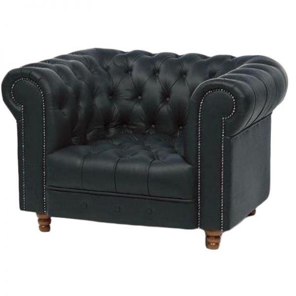 Armchair MV_Chester, genuine leather madr.nero (black)