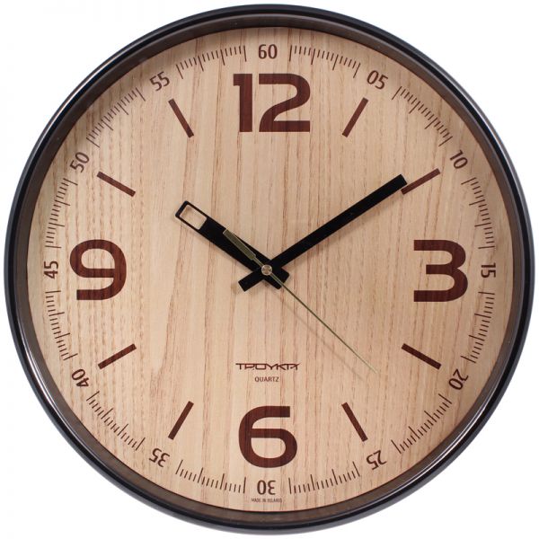 Wall clock smooth movement, Troyka 77774731, round