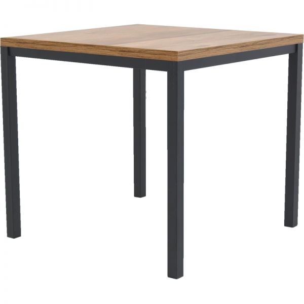 Dining table UD_Clint ST18 800x800 kark black, laminated chipboard 25 mountain oak