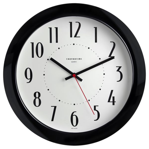 Wall clock smooth movement, Troyka 111001025, circle