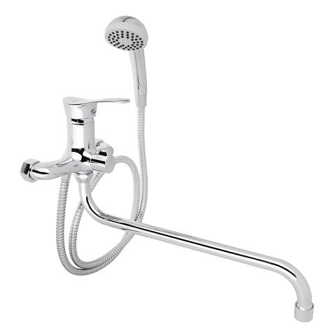 RAIN Bath mixer Mira, round spout 35cm, shower. set, cartridge 35mm, brass, chrome