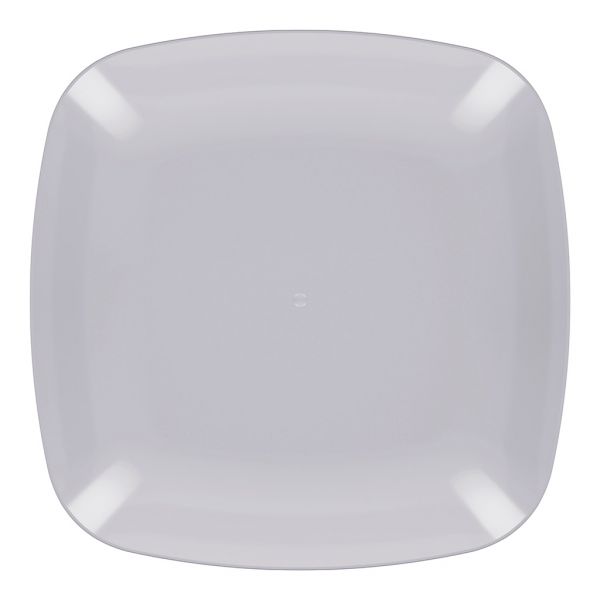 Flat plastic plate "Quadro" d220mm, h20mm, gray