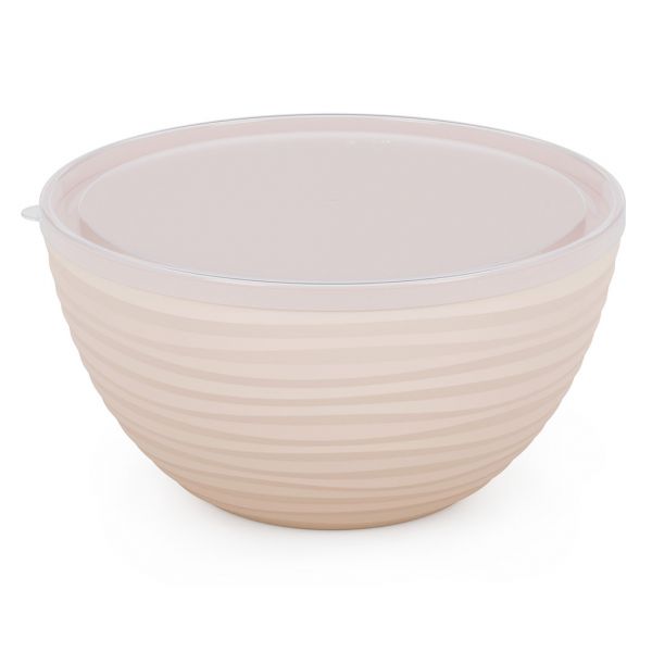 Plastic bowl "Oasis" 2.5 l, 21.5x20.5x11cm, with lid, beige