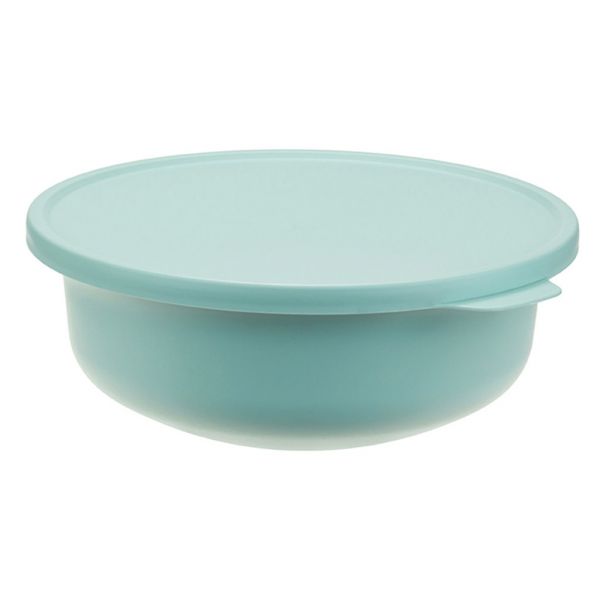 Plastic bowl "Tasty" 1.2l, d20cm, h7.5cm, sea wave, with lid