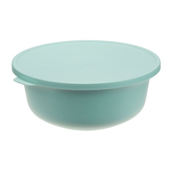 Plastic bowl "Tasty" 2.2l, d23.5cm, h10cm, sea wave, with lid