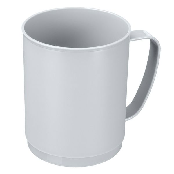 Plastic mug "Picnic" 0.4l, d8.1cm, h10.1cm, light grey, Phibo