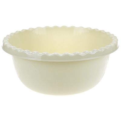 Plastic bowl 1.8l, d23cm, h9.5cm, white rattan