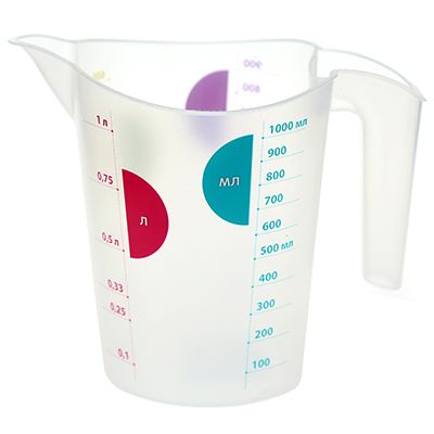 Plastic measuring mug 1l, d16cm, h13cm