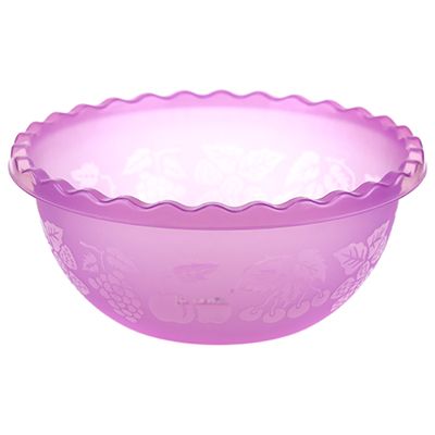 Plastic bowl "Pattern" 3.5 l, d25cm, h10cm, mix colors, transparent