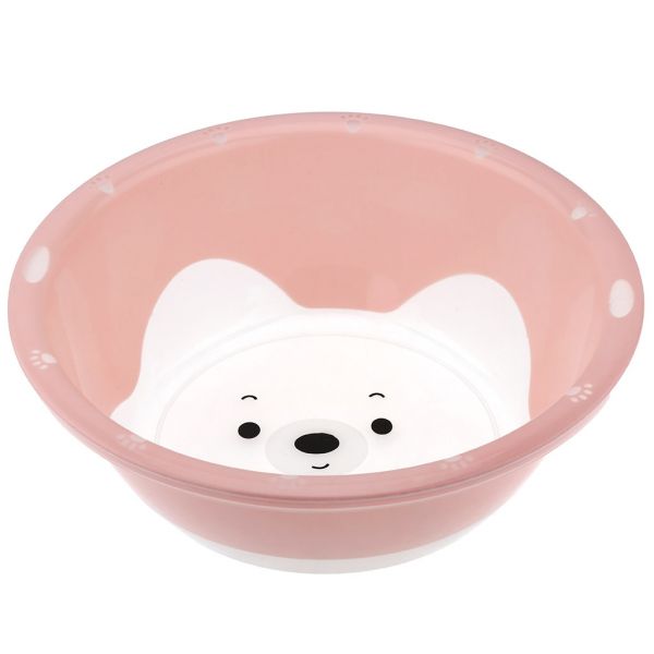 Plastic bowl 4l "Bear" d29cm h10cm, two-component plastic, color - pink (China)