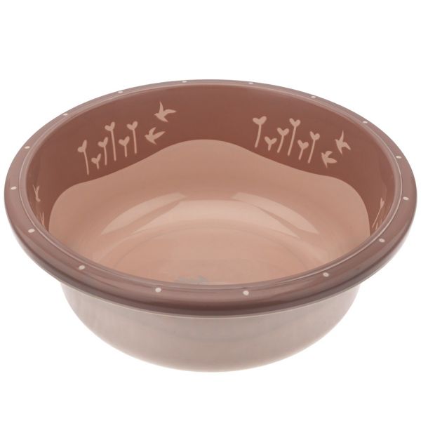 Plastic bowl 7.5 l "Colored edging" d34.5 cm h12.5 cm two-component plastic, color - beige (DM)