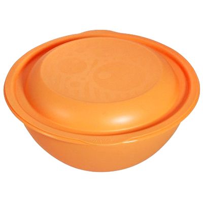 Plastic bowl 3l, d25cm, h12.6cm, with lid, mix colors