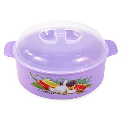 Plastic container-pan for food 2.1 l, d46cm, h23cm, suitable for microwave