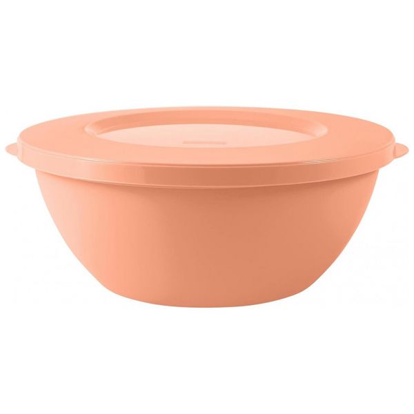 "Helsinki" Plastic bowl 1l, peach caramel, with lid