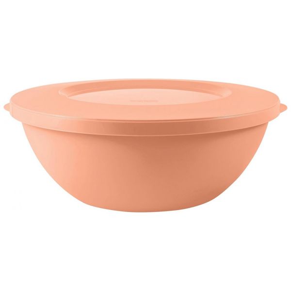 "Helsinki" Plastic bowl 2l, peach caramel, with lid