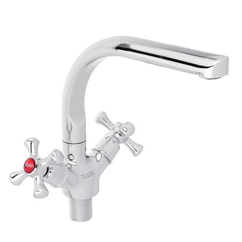 RAIN Kitchen mixer Jade, high spout, ceramic. crane axleboxes 1/2, nut, brass, chrome