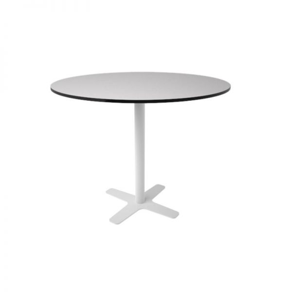 Table Kronus ST39KR cafe D900 - moiré aluminum / HPL12mm white