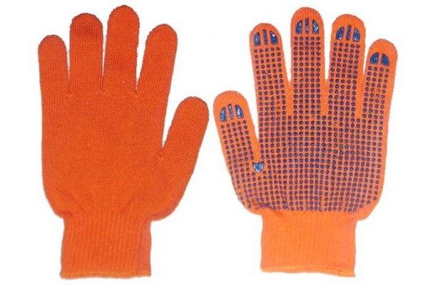 Acrylic gloves with wool, insulated, with PVC coating 10kl, 6 threads