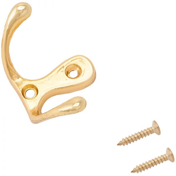 Wall hanger UZK Double-arm hook STANDARD 002 GP (10189), gold